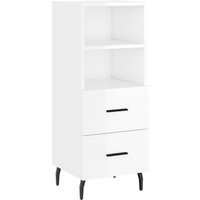 Sideboard Hochglanz-Weiß 34,5x34x90 cm Holzwerkstoff Vidaxl von VIDAXL