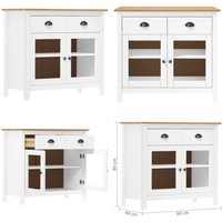 Vidaxl - Sideboard Hill Weiß 90x40x80 cm Massivholz Kiefer - Holz Sideboard - Massiver Kiefernschalter - Weißes Regal - Wohnzimmer Dekoration Vidaxl - Sideboard Hill Weiß 90x40x80 cm Massivholz Kiefer - Holz Sideboard - Massiver Kiefernschalter - Weißes Regal - Wohnzimmer Dekoration von VIDAXL