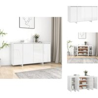 Sideboard Hochglanz-Weiß 135x41x75 cm Holzwerkstoff - Schreibtisch - Sideboard - Wohnraumgestaltung - Holz Sideboard - Weißes Sideboard von VIDAXL