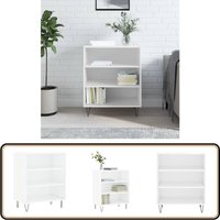Sideboard Hochglanz-Weiß 57x35x70 cm Holzwerkstoff - Schreibtisch - Wohnzimmermöbel - Sideboard - Regal - Holz Sideboard von VIDAXL