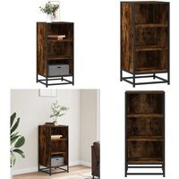 Vidaxl - Sideboard Räuchereiche 35,5x35x76 cm Holzwerkstoff und Metall von VIDAXL