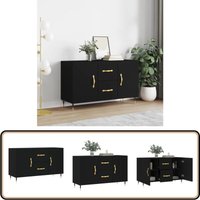 Sideboard Schwarz 100x36x60 cm Holzwerkstoff - Schreibtisch - Wohnzimmermöbel - Sideboard Schwarz - Holz Sideboard - Regal von VIDAXL