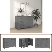Vidaxl - Sideboard hamar Dunkelgrau 113x40x80 cm Massivholz Kiefer - Holz Sideboard - Schubladenkommode - Wohnzimmermöbel - Massiver Kiefernholz Vidaxl - Sideboard hamar Dunkelgrau 113x40x80 cm Massivholz Kiefer - Holz Sideboard - Schubladenkommode - Wohnzimmermöbel - Massiver Kiefernholz von VIDAXL