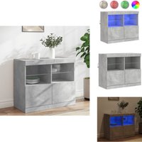 Vidaxl - Sideboard mit LED-Leuchten Betongrau 81x37x67 cm - Sideboard - Wohnzimmermöbel - TV-Schreibtisch - Regal - Holz Sideboard Vidaxl - Sideboard mit LED-Leuchten Betongrau 81x37x67 cm - Sideboard - Wohnzimmermöbel - TV-Schreibtisch - Regal - Holz Sideboard von VIDAXL