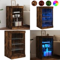 Sideboard mit LED-Leuchten Räuchereiche 41x37x67 cm - Schreibtisch - Wohnzimmermöbel - Sideboard - Regal - tv Stand - Home & Living von VIDAXL