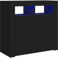 Vidaxl - Sideboard mit LED-Leuchten Schwarz 80x35x75 cm von VIDAXL
