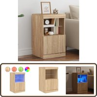 Sideboard mit LED-Leuchten Sonoma-Eiche 41x37x67 cm - Schreibtisch - Wohnzimmermöbel - Sideboard - tv Stand - Regal von VIDAXL