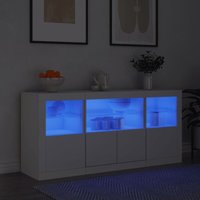 Vidaxl - Sideboard mit LED-Leuchten Weiß 142,5x37x67 cm von VIDAXL