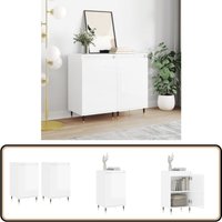 Vidaxl - Sideboards 2 Stk. Hochglanz-Weiß 40x35x70 cm Holzwerkstoff - Sideboard - Wohnwand - Regal - Wohnzimmermöbel - Holz Sideboard von VIDAXL