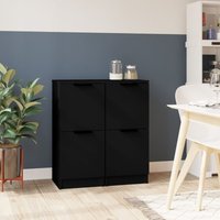 Vidaxl - Sideboards 2 Stk. Schwarz 30x30x70 cm Holzwerkstoff 688797 von VIDAXL