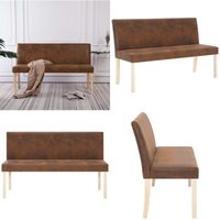Vidaxl - Sitzbank 139,5 cm Braun Wildleder-Optik - Wohnzimmerbank - Flurbank - Holzbank - Sofaersatz - Wildleder Optik - Home & Living Vidaxl - Sitzbank 139,5 cm Braun Wildleder-Optik - Wohnzimmerbank - Flurbank - Holzbank - Sofaersatz - Wildleder Optik - Home & Living von VIDAXL