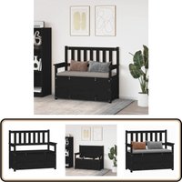 Vidaxl - Sitzbank Schwarz 112,5x51,5x96,5 cm Massivholz Kiefer - Holzbank - Kiefernholzbänke - Schwarze Bänke - Wohnzimmersofa - Ecksofa von VIDAXL