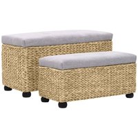 Vidaxl - Sitzbank-Set 2-tlg. Seegras Grau von VIDAXL