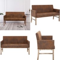 Vidaxl - Sitzbank mit Armlehnen 140 cm Braun Wildleder-Optik - Wohnzimmerbank - Wildleder Optik - Couchtisch - Sessel - Leder Sofa - Home & Living Vidaxl - Sitzbank mit Armlehnen 140 cm Braun Wildleder-Optik - Wohnzimmerbank - Wildleder Optik - Couchtisch - Sessel - Leder Sofa - Home & Living von VIDAXL