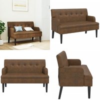 Vidaxl - Sitzbank mit Rückenlehne Braun 112x65,5x75 cm Wildleder-Optik von VIDAXL