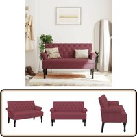 Vidaxl - Sitzbank mit Rückenlehne Weinrot 120x62x75,5 cm Stoff Vidaxl - Sitzbank mit Rückenlehne Weinrot 120x62x75,5 cm Stoff von VIDAXL