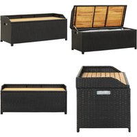 Vidaxl - Sitzbank mit Stauraum 120 cm Poly Rattan Schwarz - Gartenzubehör - Gartenbank - Außenmöbeln - Gartenstuhl - Rattan Möbel - Home & Living von VIDAXL