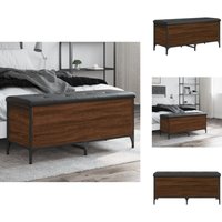 Sitzbank mit Stauraum Braun Eiche 102x42x45 cm Holzwerkstoff - Wohnzimmer Dekoration - Stauraumbank - Garderobe - Eingangsbereich Möbel - Bequeme von VIDAXL