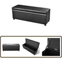 Vidaxl - Sitzbank mit Stauraum Lang Holz Schwarz - Sitzbank - Aufbewahrungsbox - Stauraumbank - Wohnzimmer Deko - Garderobe von VIDAXL