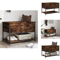 Vidaxl - Sitzbank mit Stauraum Räuchereiche 70x42,5x47 cm Holzwerkstoff - Holzbank - Stauraumbank - Wohnzimmerschrank - Garderobe - Eingangsbereich von VIDAXL