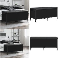 Vidaxl - Sitzbank mit Stauraum Schwarz 102x42x45 cm Holzwerkstoff - Sitzbank - Stauraumbank - Garderobe - Wohnzimmerschrank - Möbel Für Den von VIDAXL