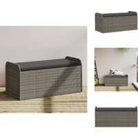 Vidaxl - Sitzbank mit Stauraum & Kissen Grau 115x51x52 cm Poly Rattan - Gartenzubehör - Gartenbank - Outdoor Möbel - Polyethylen Furniture - Rattan von VIDAXL