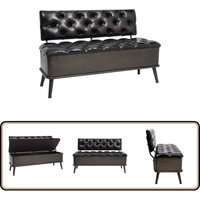 Vidaxl - Sitzbank mit Stauraum und Rückenlehne 110cm Schwarz Kunstleder - Vintage Möbel - Aufbewahrungsbank - Wohnzimmer Deko - Garderobe Vidaxl - Sitzbank mit Stauraum und Rückenlehne 110cm Schwarz Kunstleder - Vintage Möbel - Aufbewahrungsbank - Wohnzimmer Deko - Garderobe von VIDAXL