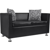 Sofa 2-Sitzer Kunstleder Schwarz Vidaxl 373610 von VIDAXL