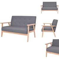 Vidaxl - Sofa 2-Sitzer Stoff Dunkelgrau - 2-Sitzer Sofa - Wohnzimmersofa - Grau - Dunkelgrau - Holzrahmen von VIDAXL
