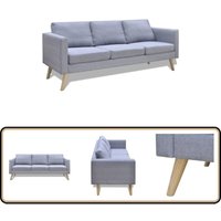 Vidaxl - Sofa 3-Sitzer Stoff Hellgrau - 3-Sitzer Sofa - Wohnzimmersofa - Grau Sofa - Couch - Polstersofa Vidaxl - Sofa 3-Sitzer Stoff Hellgrau - 3-Sitzer Sofa - Wohnzimmersofa - Grau Sofa - Couch - Polstersofa von VIDAXL