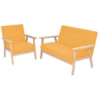 Sofa-Set 2-tlg. Stoff Gelb Vidaxl von VIDAXL