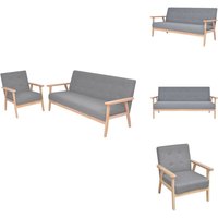 Vidaxl - Sofa-Set 2-tlg. Stoff Hellgrau - Couchtisch - Wohnzimmersofa - Esszimmerstuhl - Lounge Möbel - Gemütliches Sofa von VIDAXL