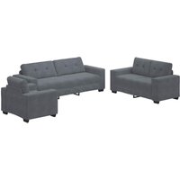 Vidaxl - Sofa Set mit Kissen 3 pcs Grau 221 x 78 x 80 cm Samt Vidaxl - Sofa Set mit Kissen 3 pcs Grau 221 x 78 x 80 cm Samt von VIDAXL