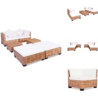 Vidaxl - Sofagarnitur 16-tlg. Natürliches Rattan - Sofagarnitur - Rattan Möbel - Wohnzimmersofa - Eckcouch - Couchgarnitur von VIDAXL