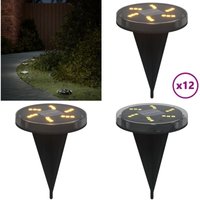 Solar-Bodenleuchten mit Erdspieß 12 Stk. Warmweiß - Solarlampen - Outdoor Beleuchtung - Gartenbeleuchtung - led Lichter - Solarbetriebene Lampen von VIDAXL