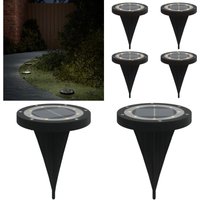 Vidaxl - Solar-Bodenleuchten mit Erdspieß 4 Stk. Warmweiß - Solarlaterne - Gartenlampe - Outdoorbeleuchtung - LED-Strahler - Solarbetriebene von VIDAXL