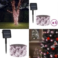 Solar-Lichterketten 5 Stk. 5x200 led Warmweiß Innen Außen - Solarleuchten - Outdoor Beleuchtung - Lichterkette - Weihnachtsdeko - Deko Licht - Home & von VIDAXL