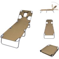 Sonnenliege Klappbar Kopfkissen Verstellbare Rückenlehne Taupe - Sonnenliege - Gartenliege - Liege - Outdoor Möbel - Relaxen Sonnenliege Klappbar Kopfkissen Verstellbare Rückenlehne Taupe - Sonnenliege - Gartenliege - Liege - Outdoor Möbel - Relaxen von VIDAXL