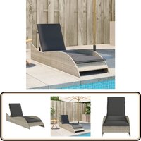Vidaxl - Sonnenliege mit Auflage Hellgrau 60x205x73 cm Poly Rattan - Sonnenliege - Gartenliege - Relax Liege - Outdoor Lounge Chair - Poolside Lounger von VIDAXL