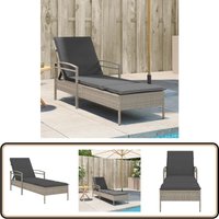 Vidaxl - Sonnenliege mit Auflage Hellgrau 63x200x81 cm Poly Rattan - Sonnenliege - Gartenliege - Relax Liege - Outdoor Lounge Chair - Poolside Lounger von VIDAXL