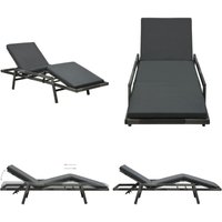 Sonnenliege mit Auflage Poly Rattan Grau - Sonnenliege - Gartenliege - Poolliege - Relaxliege - Outdoor Möbel - Home & Living von VIDAXL