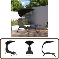 Vidaxl - Sonnenliege mit Dach Schwarz 167x80x195 cm Stoff und Stahl - Sonnenliege - Gartenliege - Liege - Outdoor Möbel - Pool Accessoire Vidaxl - Sonnenliege mit Dach Schwarz 167x80x195 cm Stoff und Stahl - Sonnenliege - Gartenliege - Liege - Outdoor Möbel - Pool Accessoire von VIDAXL