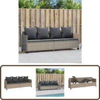 Sonnenliege mit Kissen Hellgrau Poly Rattan - Sonnenliege - Gartenliege - Relax Liege - Outdoor Möbel - Poolside Lounge Chair von VIDAXL