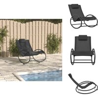 Sonnenliege mit Kissen Stahl und Textilene Schwarz - Sonnenliege - Gartenliege - Außenmöbel - Balkonmöbel - Textilene Sonnenliege mit Kissen Stahl und Textilene Schwarz - Sonnenliege - Gartenliege - Außenmöbel - Balkonmöbel - Textilene von VIDAXL
