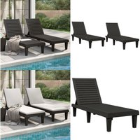 Vidaxl - Sonnenliegen 2 Stk. Schwarz 155x58x83 cm Polypropylen - Sonnenliege - Gartenmöbel - Outdoor Möbel - Pool Accessoire - Liegefläche - Home & Vidaxl - Sonnenliegen 2 Stk. Schwarz 155x58x83 cm Polypropylen - Sonnenliege - Gartenmöbel - Outdoor Möbel - Pool Accessoire - Liegefläche - Home & von VIDAXL