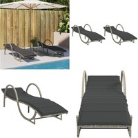 Vidaxl - Sonnenliegen 2 Stk. mit Auflagen Hellgrau Poly Rattan - Sonnenliegen - Gartenmöbel - Outdoor-Möbel - Relax Liege - Poolside Lounge Chair Vidaxl - Sonnenliegen 2 Stk. mit Auflagen Hellgrau Poly Rattan - Sonnenliegen - Gartenmöbel - Outdoor-Möbel - Relax Liege - Poolside Lounge Chair von VIDAXL