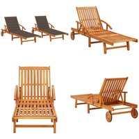 Vidaxl - Sonnenliegen 2 Stk. mit Auflagen Massivholz Akazie - Holz-Sonnenliegen - Gartenmöbel - Akaziengartenmöbel - Outdoor Möbel - Lounge Chair von VIDAXL