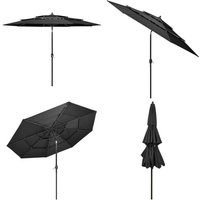 Sonnenschirm mit Aluminium-Mast 3-lagig Anthrazit 3 m - Sonnenschirm - Gartenschirm - Polyester Sonnenschirm - Aluminium Sonnenschirm - 3 Meter Sonnenschirm mit Aluminium-Mast 3-lagig Anthrazit 3 m - Sonnenschirm - Gartenschirm - Polyester Sonnenschirm - Aluminium Sonnenschirm - 3 Meter von VIDAXL