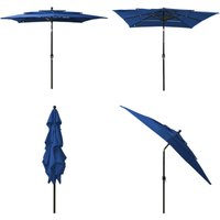 Sonnenschirm mit Aluminium-Mast 3-lagig Azurblau 2,5x2,5 m - Gartenschirm - Sonnenschirm - Azurblau - Polyester - Aluminium - Home & Living Sonnenschirm mit Aluminium-Mast 3-lagig Azurblau 2,5x2,5 m - Gartenschirm - Sonnenschirm - Azurblau - Polyester - Aluminium - Home & Living von VIDAXL
