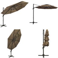 Vidaxl - Sonnenschirm mit Aluminium-Mast 4-lagig Taupe 3x3 m - Sonnenschirm - Gartenschirm - Terrassenüberdachung - Sonnenschutz - Polyester - Home & Vidaxl - Sonnenschirm mit Aluminium-Mast 4-lagig Taupe 3x3 m - Sonnenschirm - Gartenschirm - Terrassenüberdachung - Sonnenschutz - Polyester - Home & von VIDAXL